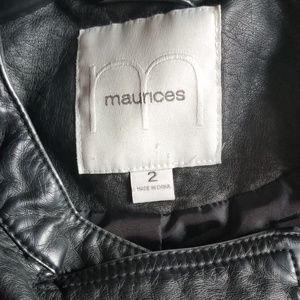 Maurice's black faux leather jacket sz 2 Plus 2x